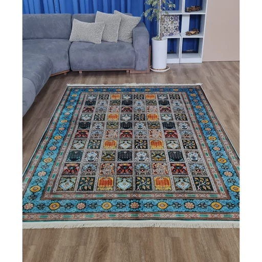 فرشینه | فرش چاپی برند حسن نیا هازان ترک طرح سنتی خشتی F 113 (پس کرایه) فرشینه | فرش چاپی برند حسن نیا هازان ترک طرح سنتی خشتی F 113 (پس کرایه) - Image 3