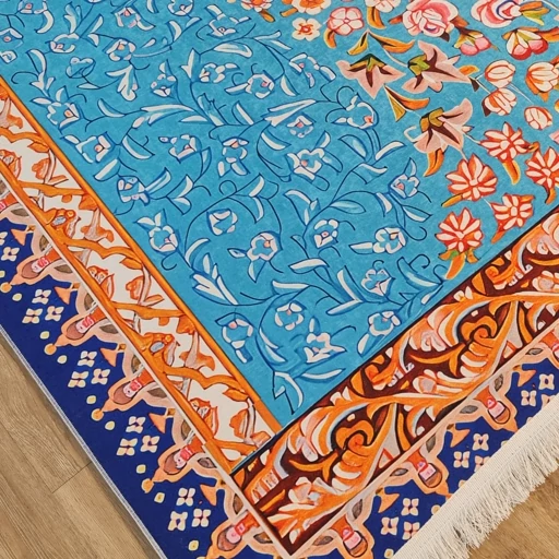 فرشینه مخمل هازان طرح فیروزه گلدان a019(پس کرایه) فرشینه مخمل هازان طرح فیروزه گلدان a019(پس کرایه) - Image 4