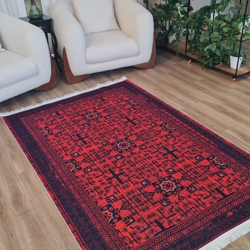 فرشینه مخمل هازان طرح قرمز خراسان L235(پس کرایه) فرشینه مخمل هازان طرح قرمز خراسان L235(پس کرایه) - Image 3