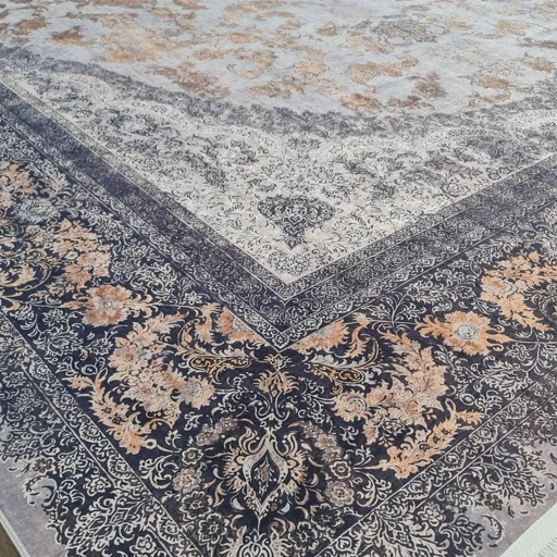 فرشینه مخمل هازان طرح حبیب فیلی سرمه ای u48(پس کرایه) فرشینه مخمل هازان طرح حبیب فیلی سرمه ای u48(پس کرایه) - Image 2