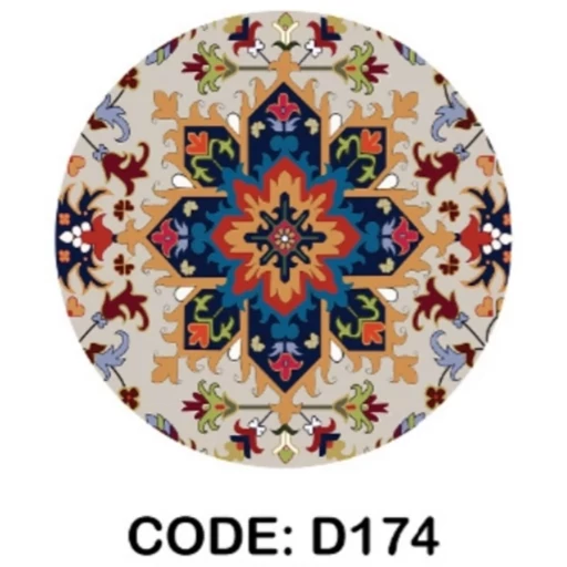 فرشینه حسن نیا گرد مخمل ترک کاشی کد D174 (پس کرایه) فرشینه حسن نیا گرد مخمل ترک کاشی کد D174 (پس کرایه)