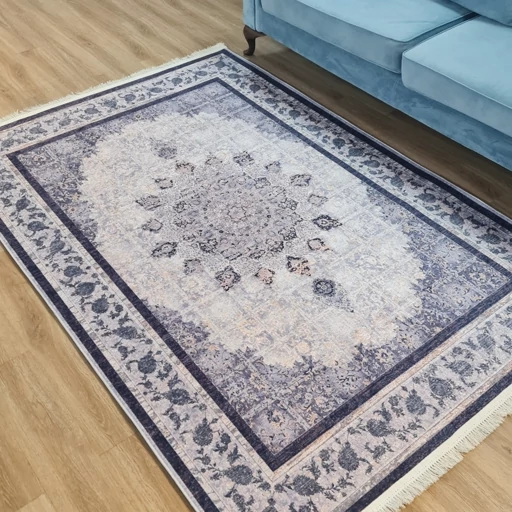 فرش چاپی فرشینه برند حسن نیا مخمل هازان طرح وینتیج سرمه L434(پس کرایه) فرش چاپی فرشینه برند حسن نیا مخمل هازان طرح وینتیج سرمه L434(پس کرایه) - Image 4