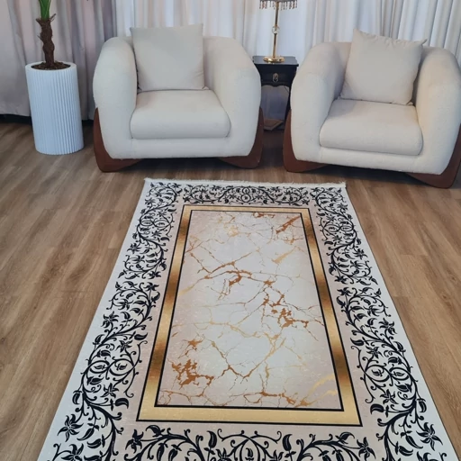 فرش چاپی فرشینه برند حسن نیا مخمل هازان طرح زر سیم h413(پس کرایه) فرش چاپی فرشینه برند حسن نیا مخمل هازان طرح زر سیم h413(پس کرایه) - Image 2