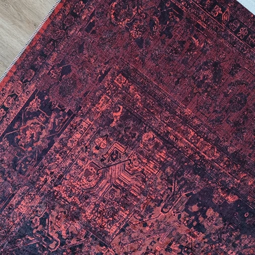 فرش چاپی برند حسن نیا مخمل هازان آنتیک قرمز زرشکی L474(پس کرایه) فرش چاپی برند حسن نیا مخمل هازان آنتیک قرمز زرشکی L474(پس کرایه) - Image 4
