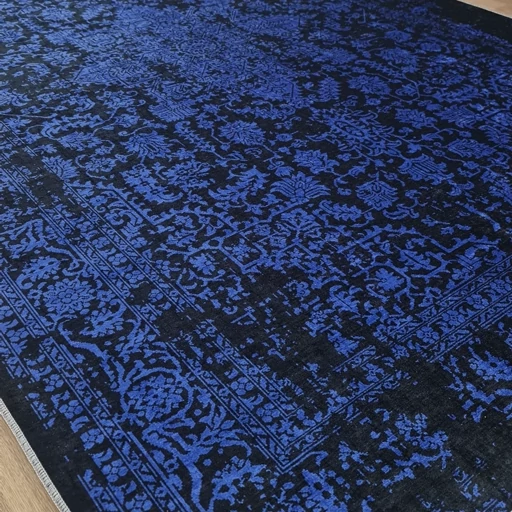 فرشینه مخمل هازان ترک طرح لاجوردی سلطنتی آبی u178 (پس کرایه) فرشینه مخمل هازان ترک طرح لاجوردی سلطنتی آبی u178 (پس کرایه) - Image 6