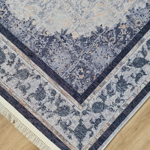 فرش چاپی فرشینه برند حسن نیا مخمل هازان طرح وینتیج سرمه L434(پس کرایه) فرش چاپی فرشینه برند حسن نیا مخمل هازان طرح وینتیج سرمه L434(پس کرایه) - Image 3