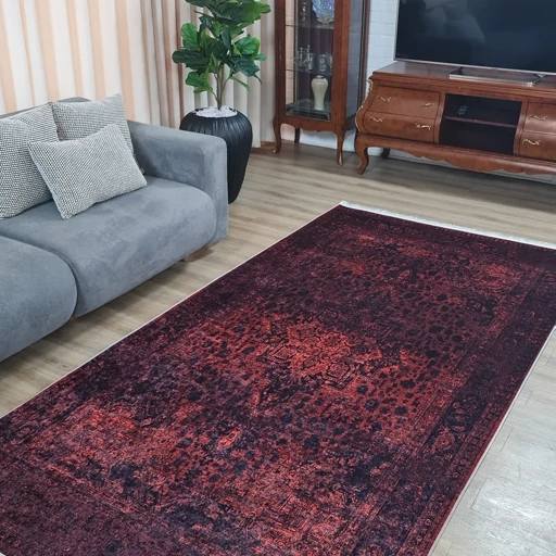 فرش چاپی برند حسن نیا مخمل هازان آنتیک قرمز زرشکی L474(پس کرایه) فرش چاپی برند حسن نیا مخمل هازان آنتیک قرمز زرشکی L474(پس کرایه)