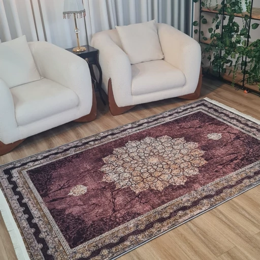 فرش چاپی فرشینه برند حسن نیا مخمل هازان طرح دلبر L319 (پس کرایه) فرش چاپی فرشینه برند حسن نیا مخمل هازان طرح دلبر L319 (پس کرایه) - Image 4