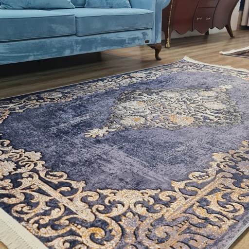 فرش چاپی فرشینه برند حسن نیا مخمل هازان طرح طلا کوبی L478(پس کرایه) فرش چاپی فرشینه برند حسن نیا مخمل هازان طرح طلا کوبی L478(پس کرایه) - Image 5