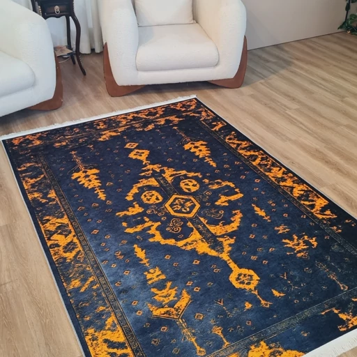 فرشینه مخمل کیفیت هایژنیک گوشتی A+ طرح زردنارنج U637(پس کرایه) فرشینه مخمل کیفیت هایژنیک گوشتی A+ طرح زردنارنج U637(پس کرایه) - Image 4