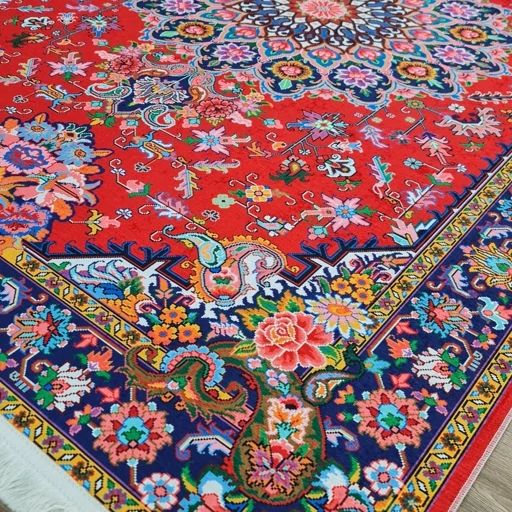 فرشینه مخمل کیفیت هایژنیک گوشتی A+ طرح گل سرخی U484 (پس کرایه) فرشینه مخمل کیفیت هایژنیک گوشتی A+ طرح گل سرخی U484 (پس کرایه) - Image 5