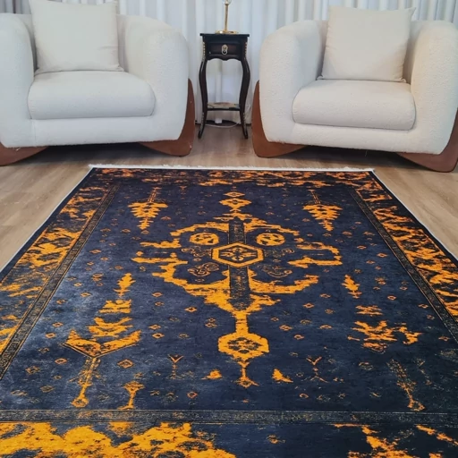 فرشینه مخمل کیفیت هایژنیک گوشتی A+ طرح زردنارنج U637(پس کرایه) فرشینه مخمل کیفیت هایژنیک گوشتی A+ طرح زردنارنج U637(پس کرایه) - Image 5