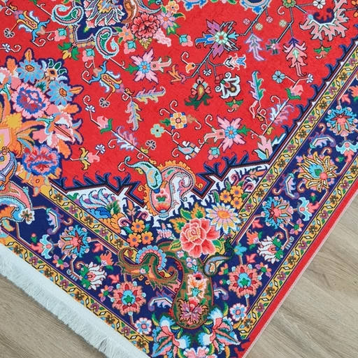 فرشینه مخمل کیفیت هایژنیک گوشتی A+ طرح گل سرخی U484 (پس کرایه) فرشینه مخمل کیفیت هایژنیک گوشتی A+ طرح گل سرخی U484 (پس کرایه) - Image 3