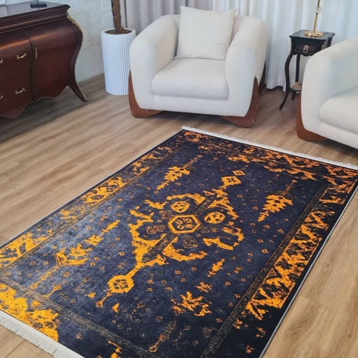 فرشینه مخمل کیفیت هایژنیک گوشتی A+ طرح زردنارنج U637(پس کرایه) فرشینه مخمل کیفیت هایژنیک گوشتی A+ طرح زردنارنج U637(پس کرایه) - Image 2